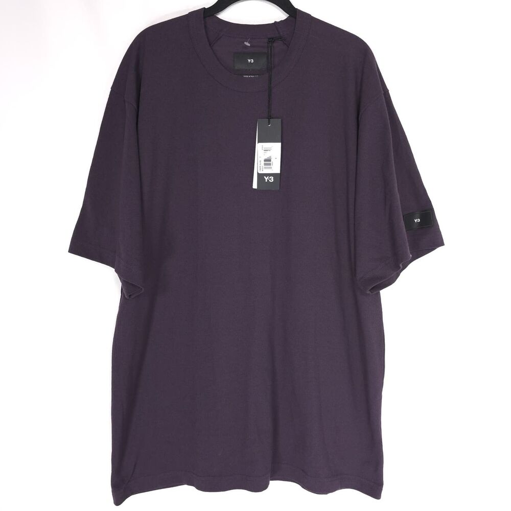Adidas Y-3 New Crepe SJ SS Tee SMALL Purple Oversized 100% Cotton Men's IP7675